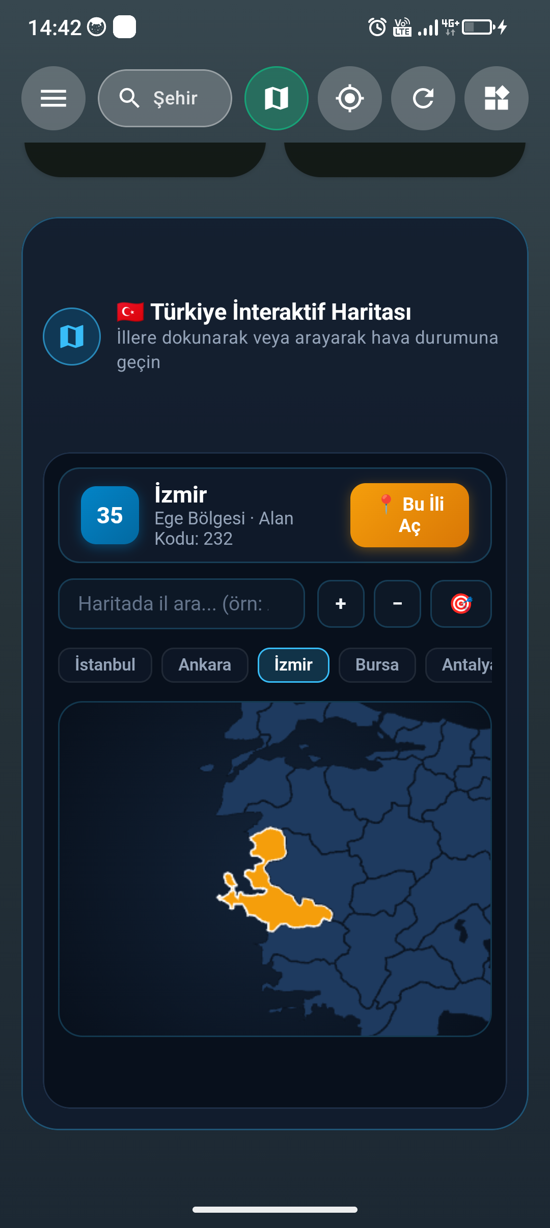 In-app map view